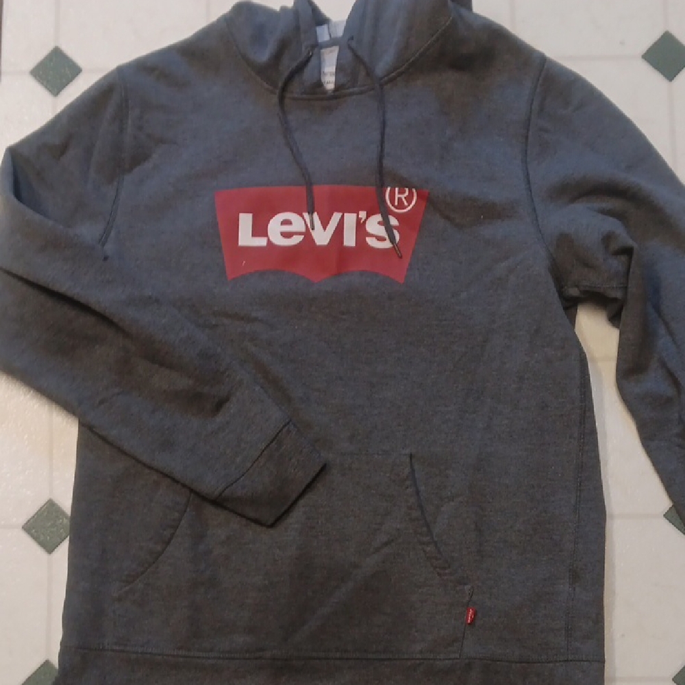 Levi's Charcoal Hoodie with Red Logo